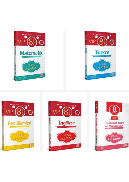 Editör 8. Sınıf Vıp Tüm Dersler Konu Anlatımlı Seti 5 Kitap Editö