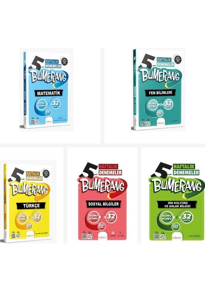 Günay 5. Sınıf Bumerang Serisi Tüm Dersler Deneme Seti Seti 5 Kit
