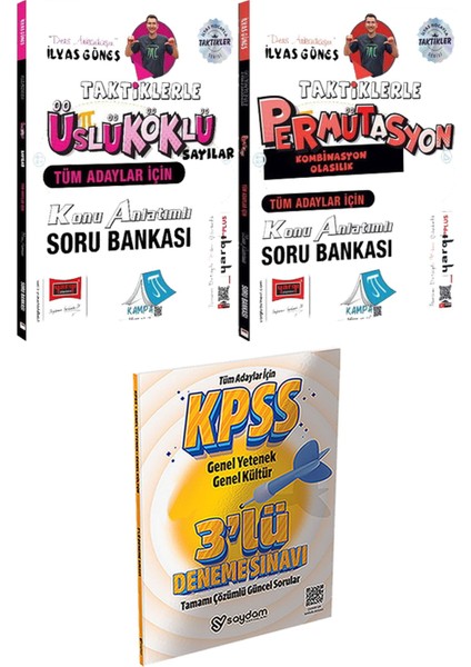 Taktiklerle Üslü Köklü Sayılar Permütasyon Kombinasyon Ilyas Güneş - 3 Deneme