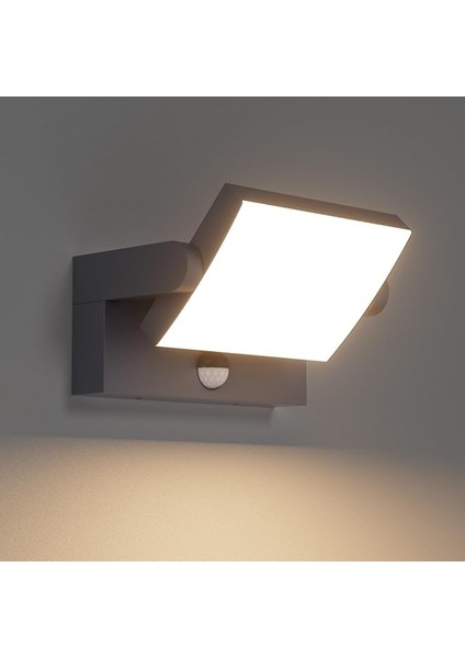 24W Hareket Sensörlü Dış Mekan Duvar Lambası – IP65, Ayarlanabilir LED Panel, Sıcak Beyaz Işık