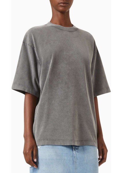 Siyah Crewneck T-Shirt - %100 Organik Pamuk - Garment-Dyed Finish ile Konforlu Şıklık