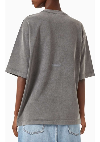 Siyah Crewneck T-Shirt - %100 Organik Pamuk - Garment-Dyed Finish ile Konforlu Şıklık modelleri