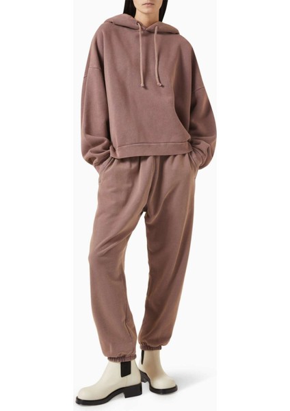 Unisex Rahat Kapüşonlu Üst - Mor - %100 Organik Pamuk-Fleece fiyatları