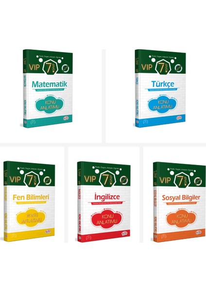 Editör 7. Sınıf Vıp Tüm Dersler Konu Anlatımlı Seti 5 Kitap Editö