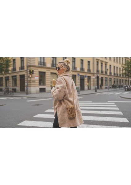 Hasır Çanta,telefon Çanta,örgü Çanta,askılı, Minimal, Yazlık