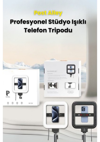 Profesyonel Stüdyo Işıklı Telefon Tripodu