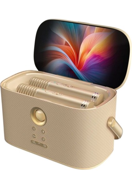 Shell S2 Altın Taşınabilir Karaoke Makinesi 140W Çift Mikrofonlu, Bluetooth modelleri