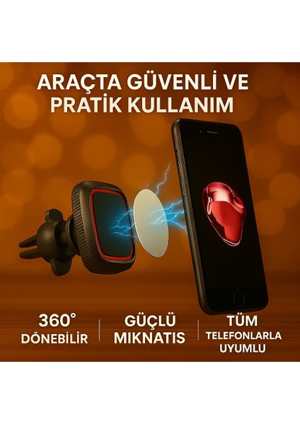 Araç Içi CF-502 Telefon Tutucu | Güçlü Manyetik ve Sağlam Tutuş