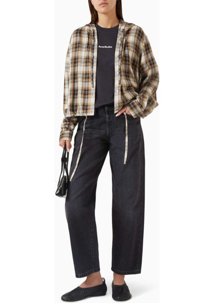 Siyah Relaxed-Fit Tişört - 100% Organik Pamuk - Stamp Logo Detaylı fiyatları