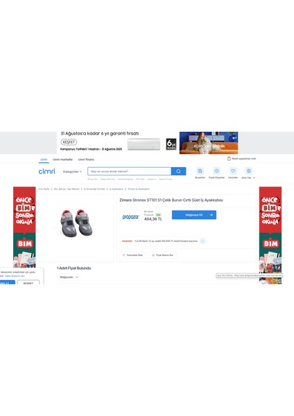 Zımaro Stronex ST101 S1 Çelik Burun Cırtlı Süet Tek Danste Ayakkabısı (K) indirimleri