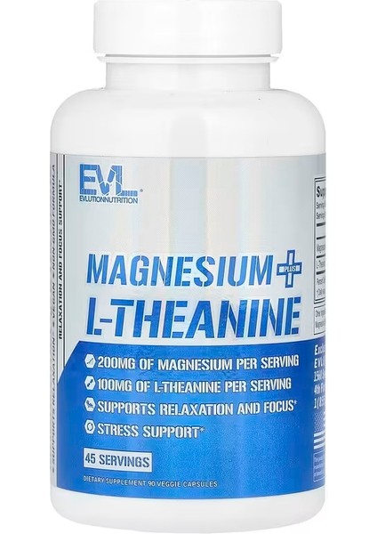 Magnesium + L-Theanine - Natural Relaxation & Focus Support 90 Caps