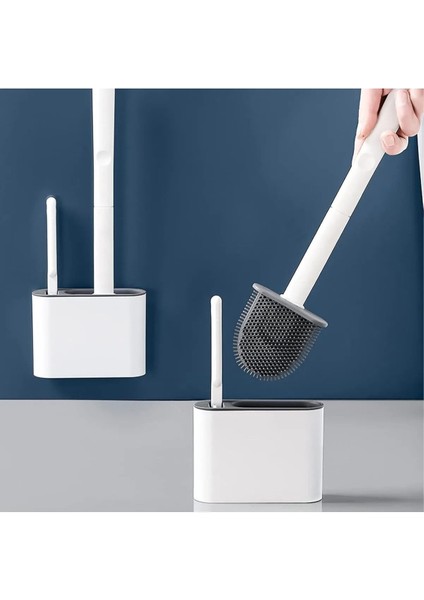 Beyaz 2'li Tuvalet Temizlik Seti, Klozet ve Süpürge Fırçası