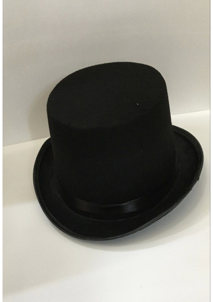 Yetişkinler Için Siyah Renk Ringmaster Sihirbaz Şapkası Fötr Şapka 15 cm fırsatları