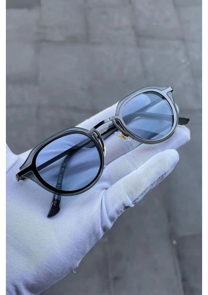 Buz Mavi Oval Güneş Gözlük Unisex Metal Çerçeve fırsatları