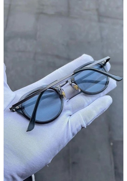 Buz Mavi Oval Güneş Gözlük Unisex Metal Çerçeve indirimleri