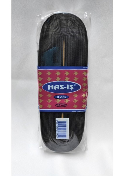 Siyah 3 cm Yassı Lastik, 10 Metre Bel ve Paça Iç Lastik Seti