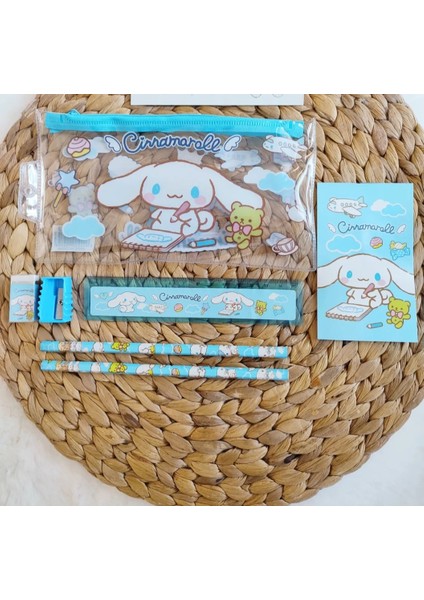 Sanrio Cinnamoroll Şeffaf Kalemlikli Kırtasiye Seti Sevimlihediyelikset