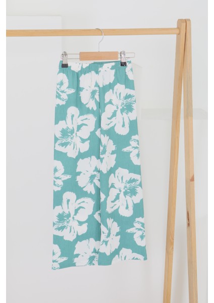 Kız Çocuk Mint Desenli Pantolon - 27305