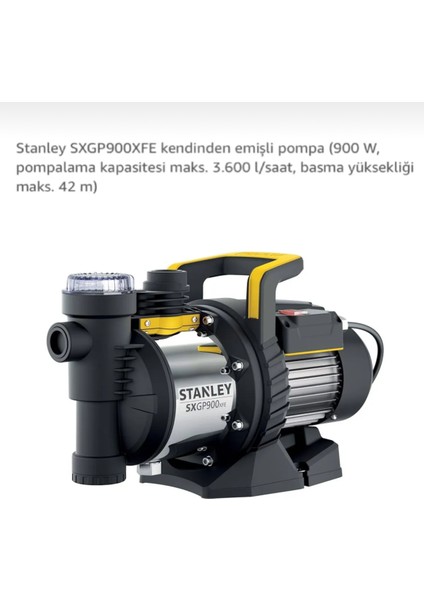SXGP900XFE Kendinden Emişli Jet Pompa 900 Watt fiyatları