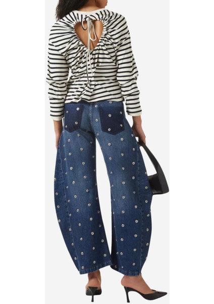 Knotted Pamuklu Jersey Top, Siyah modelleri