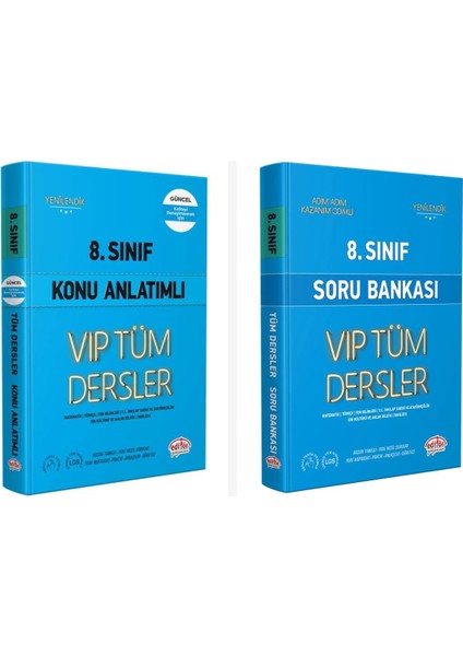 Editör 8. Sınıf Vıp Tüm Dersler Konu Anlatımlı Soru Bankası Seti