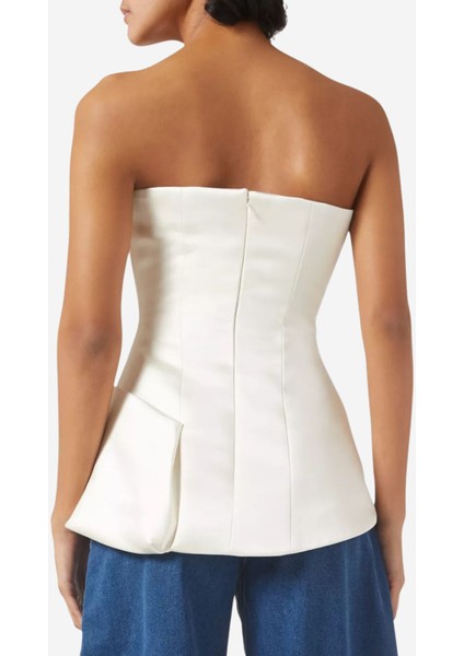 Corset Tuxedo Korse Formlu Top, Beyaz modelleri