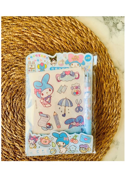 Sanrio Diy Sticker Kalem Spatula Set Okul Kırtasiye Sevimli Hediyelik 1 Adet modelleri