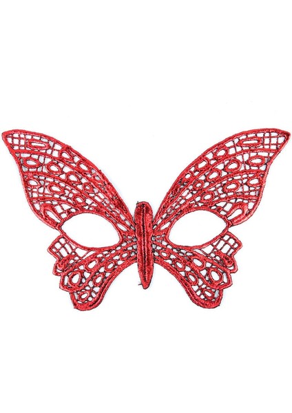 Kırmızı Dantel Masquerade Maskesi 7 No