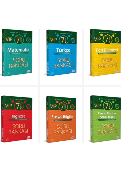 Editör 7. Sınıf Vıp Tüm Dersler Soru Bankası Seti 6 Kitap Editör
