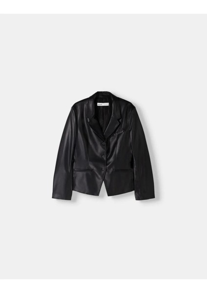Allbucks Bershka, Vücuda Oturan Suni Deri Blazer Ceket ABBRS1005
