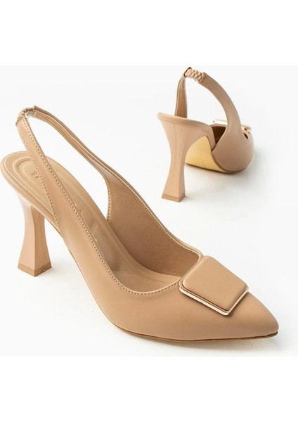 Pıert Nude Cilt Topuklu Ayakkabı