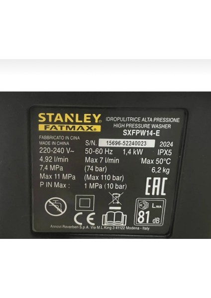 SXFPW14 Basınçlı Yıkama ve Yüzey Temizleme Makinesi 110 Bar modelleri