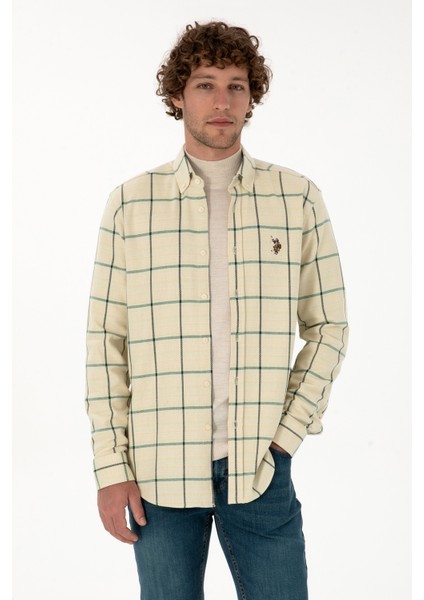 Erkek Koyu Yeşil Gömlek Desenli 50316617-VR079