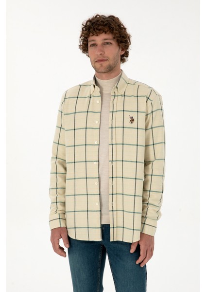 Erkek Koyu Yeşil Gömlek Desenli 50316617-VR079 modelleri