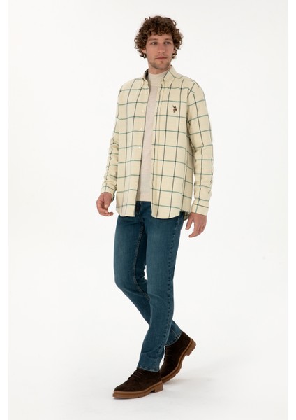 Erkek Koyu Yeşil Gömlek Desenli 50316617-VR079 fırsatları