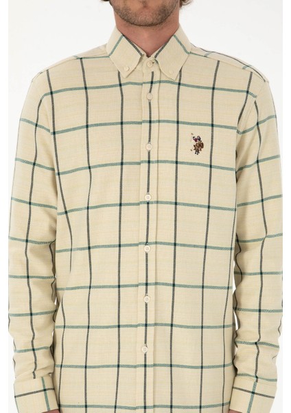 Erkek Koyu Yeşil Gömlek Desenli 50316617-VR079