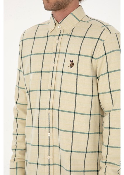 Erkek Koyu Yeşil Gömlek Desenli 50316617-VR079