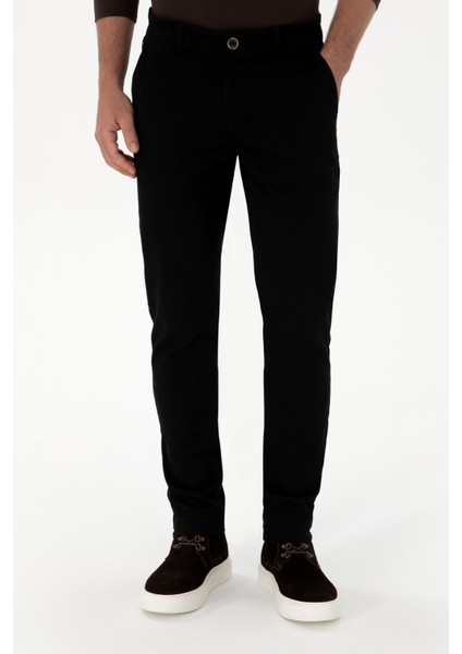 Erkek Siyah Pantolon (Kanvas-Chino) 50316831-VR046 fiyatları