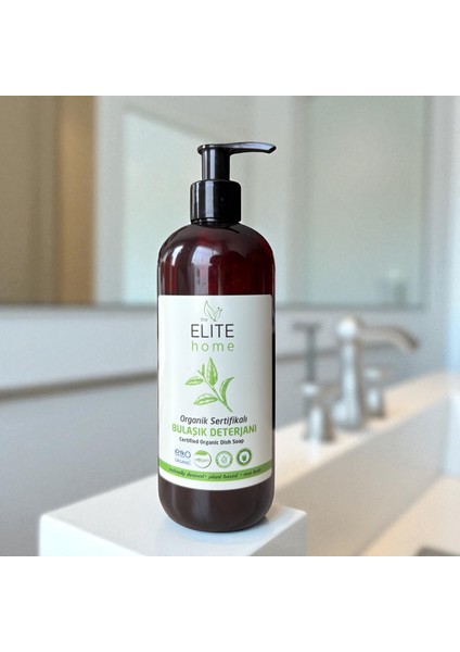 Organik ve Vegan Sertifikalı Elde Bulaşık Deterjanı 400 ml Kokusuz