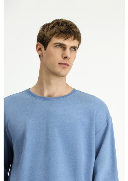 Bisiklet Yaka Regular Fit Pamuklu Sweatshirt modelleri