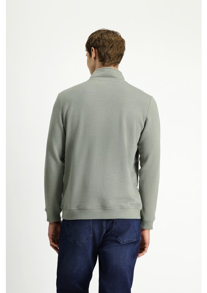Yarım Balıkçı Yaka Yaka Regular Fit Fermuarlı Pamuklu Sweatshirt indirimleri