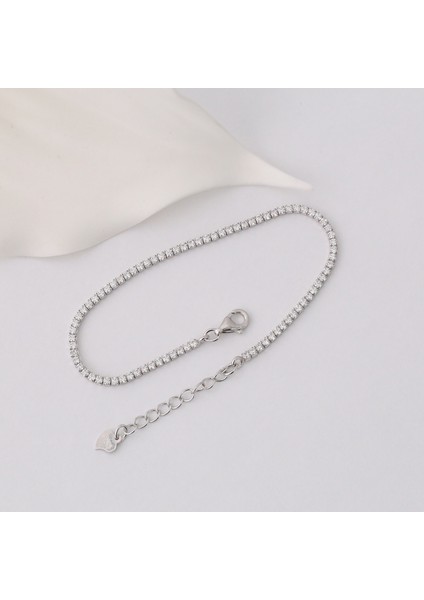 925 Ayar Gümüş Zirkon Taşlı Rodyumlu Ayarlanabilir Şık Suyolu Bileklik fırsatları