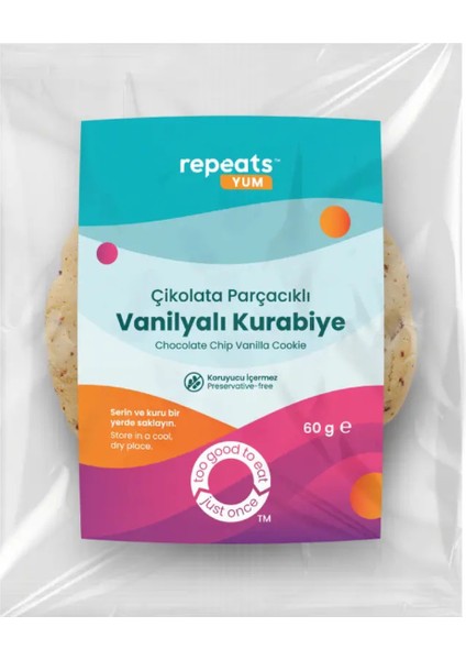 Yum Çikolata Parçacıklı Vanilyalı Kurabiye 60 gr