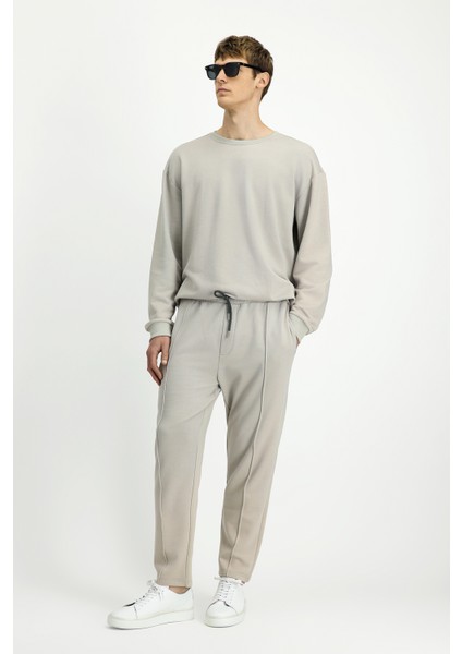 Bisiklet Yaka Regular Fit Pamuklu Sweatshirt fiyatları