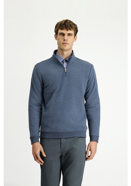 Yarım Balıkçı Yaka Yaka Regular Fit Fermuarlı Pamuklu Sweatshirt modelleri