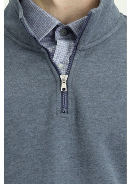 Yarım Balıkçı Yaka Yaka Regular Fit Fermuarlı Pamuklu Sweatshirt indirimleri