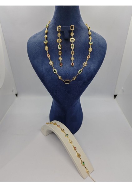 7 Element Kolye Küpe Bileklik Seti