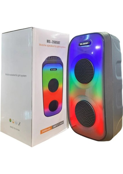 2400 Mah Renk Değiştiren Bluetooth Hoparlör – 2X8W Güçlü Ses + Radyo Özellikli modelleri