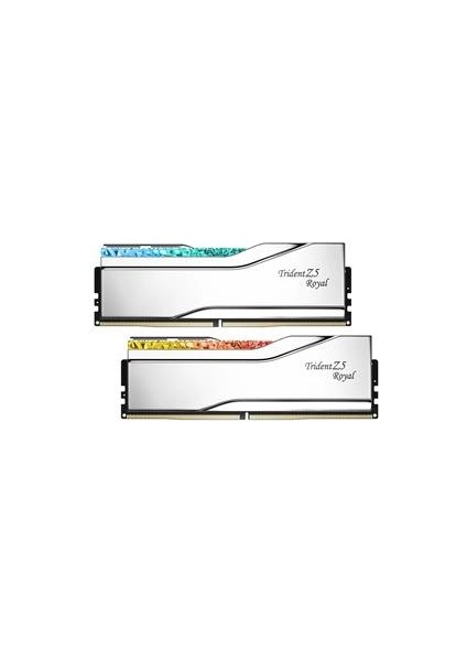 Gskıll 64GB (2X32GB) Tz5 Royal Silver Rgb Ddr5 6000MHZ CL28 1.40V Dual Ram