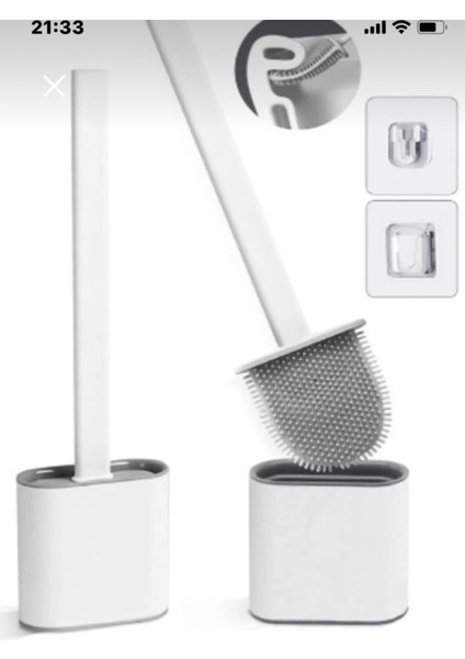 Yeşil Silikon Banyo ve Tuvalet Fırça Seti, Pratik ve Şık Tasarım